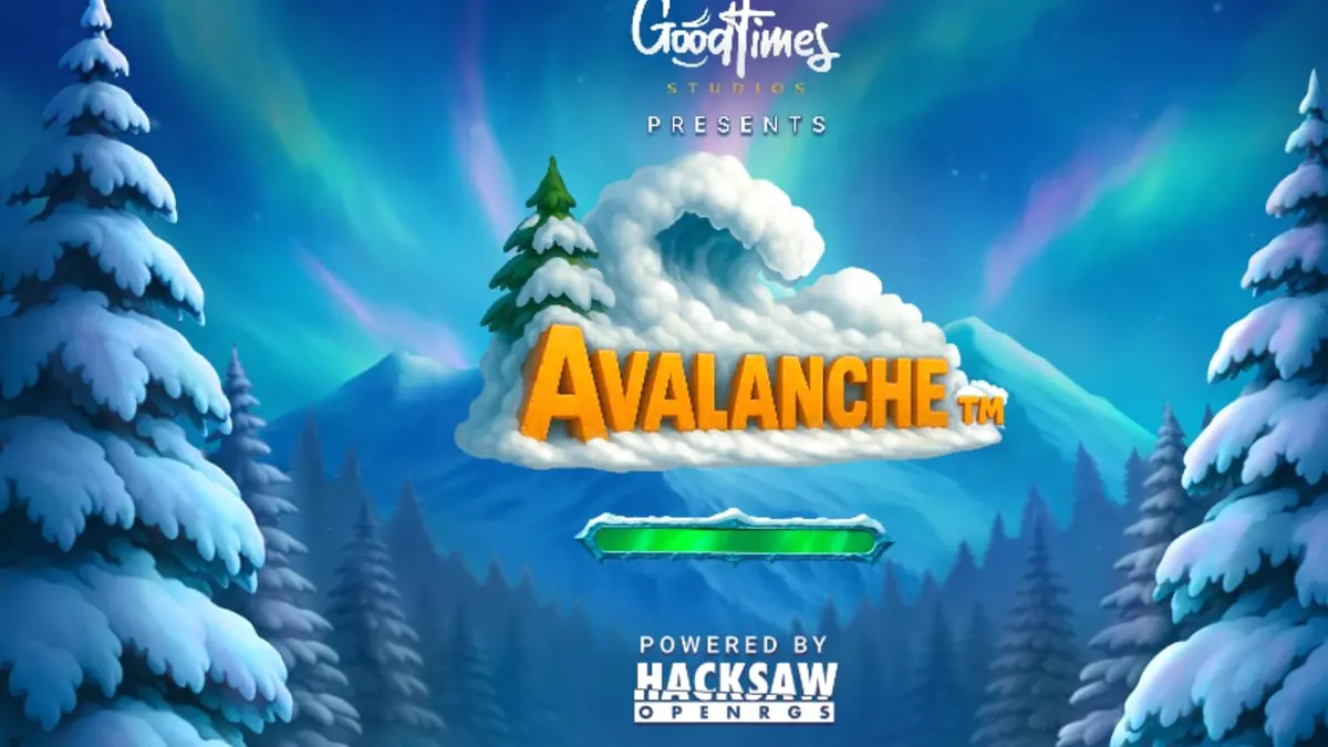 Pemandangan pegunungan bersalju dalam slot Avalanche