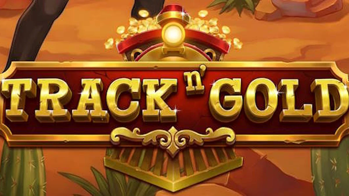 Visual kereta api klasik dengan elemen emas dalam slot Track n' Gold